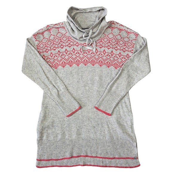 Eddie Bauer Sweater Womens M Cowl Neck Fair Isle Knit Wool Blend Outdoors Gorp - Picture 1 of 7